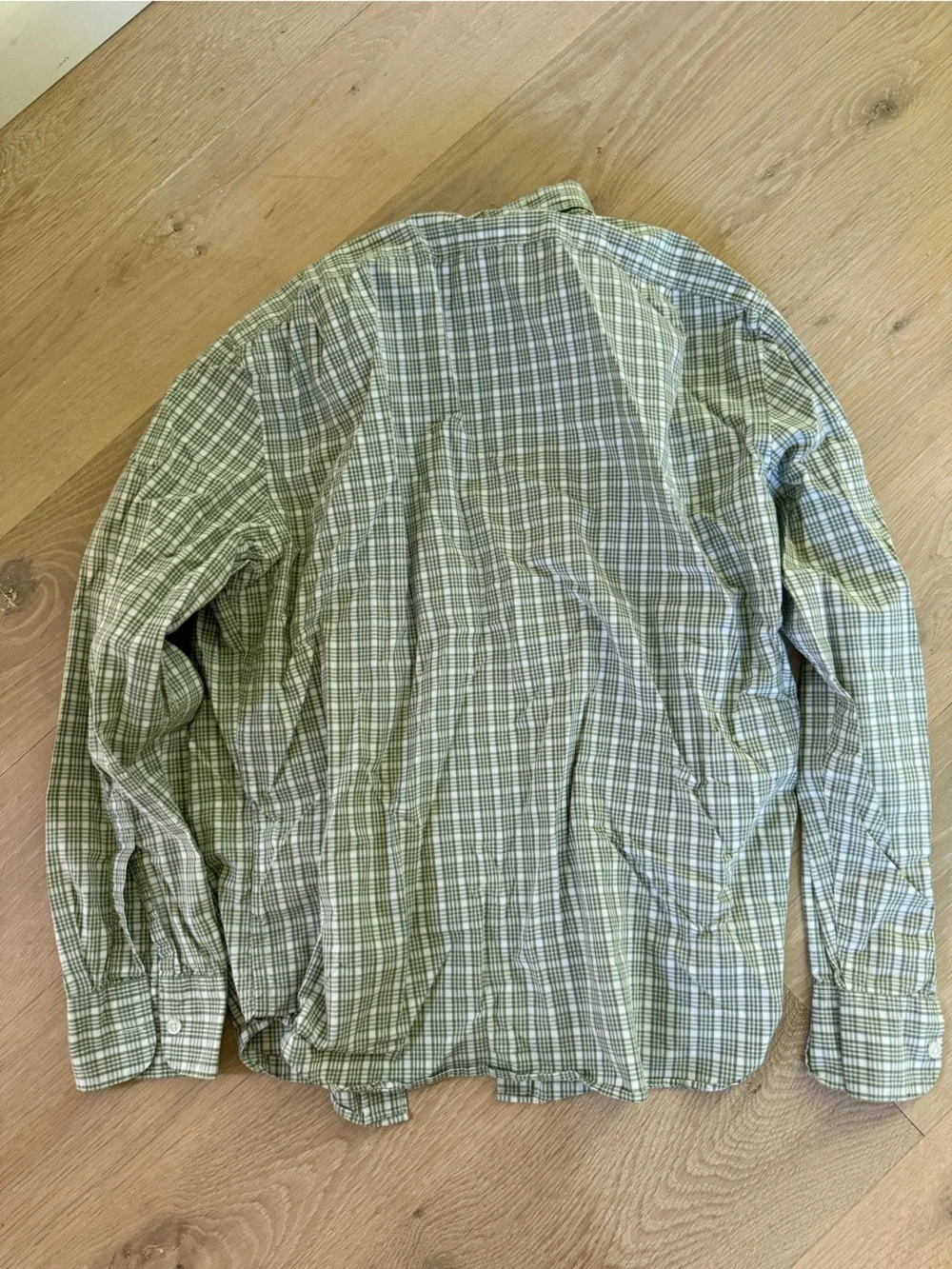 J. Crew Olive and White Plaid Button-Up Shirt